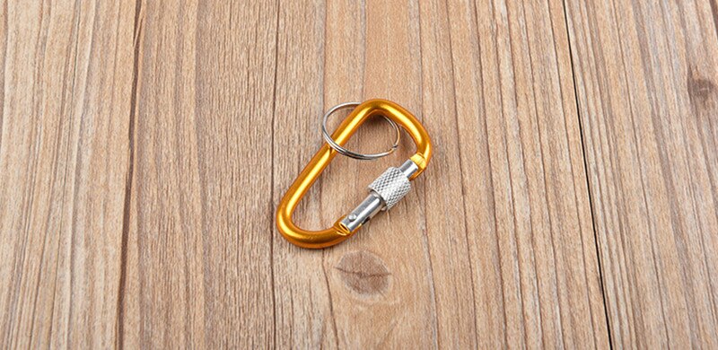 Climbing Carabiner D Shape Climbing Buckle Lock Security Safety Lock Outdoor Climbing Equipment 47*22mm: Gold