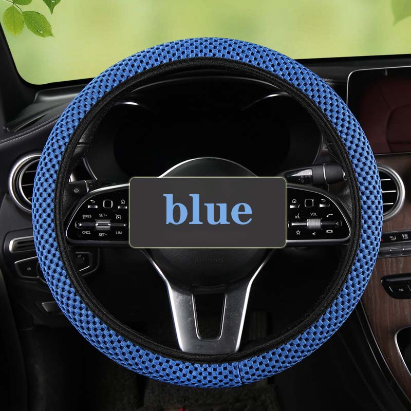 1 Piece of Fabric without Inner Ring, Elastic , Various Colors, Seasonal Use, MEN'S AND WOMEN'S Car Steering Wheel Protect: Blue