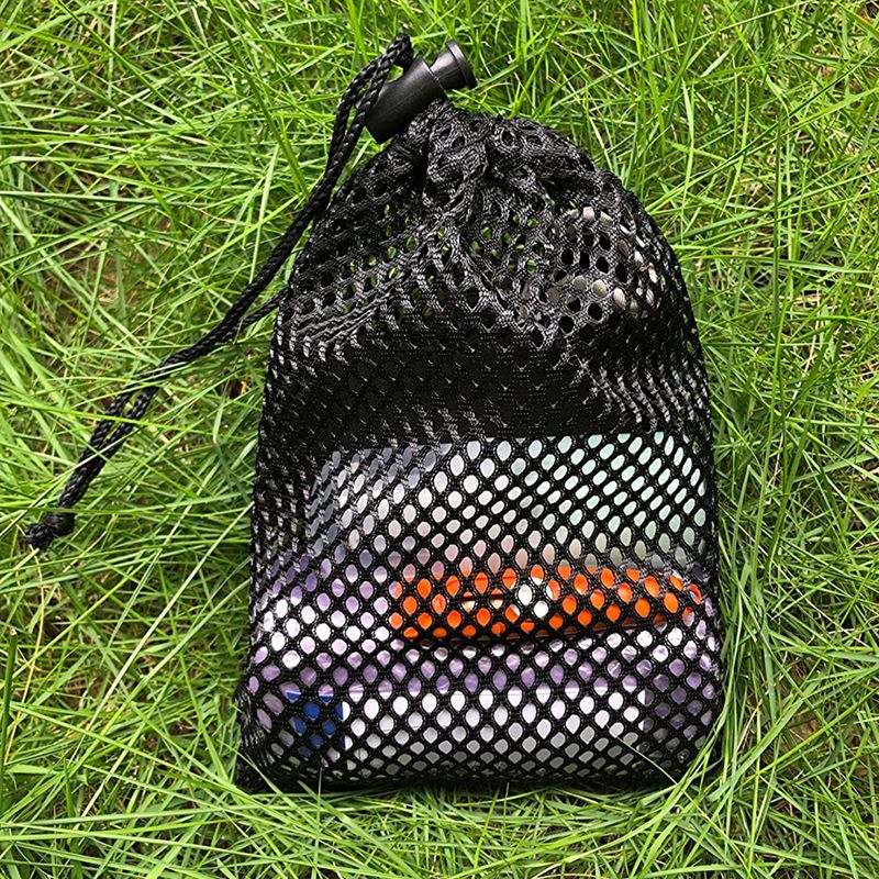 5 stuks duurzame nylon netzak met schuifkoordsluiting, voor golfballen, tennisballen, sportschool, douche, duiken