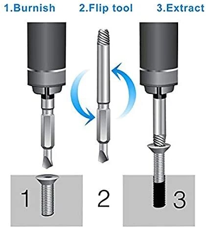 4Pcs/Set Screw Extractor Damaged Screw Extractor Drill Bit Extractor Drill Set Broken Speed Out Bolt Extractor Stud Remover Tool