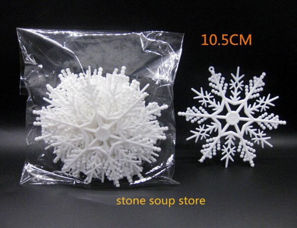2-20 Stks/partij Verscheidenheid Wit Plastic Sneeuwvlokken Kerst Hanger Bruiloft Opknoping Ornament Craft Decoratie Diy Accessoires: 2 10.5cm 8pcs