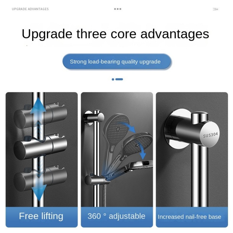 Barras deslizantes de ducha, extensión de cabezal de ducha de mano, soporte deslizante, barra deslizante ajustable montada en la pared, accesorios de baño