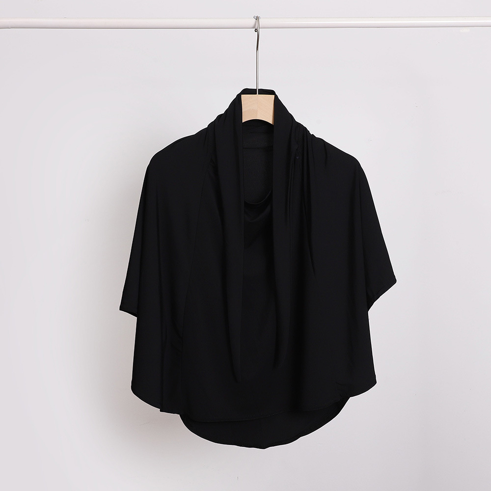 Ramadan Spring Summer Breathable Ironless Hijabs Long Instant Hijab Woman Ready To Wear With Face Masks Ready to Wear Hijabs: black