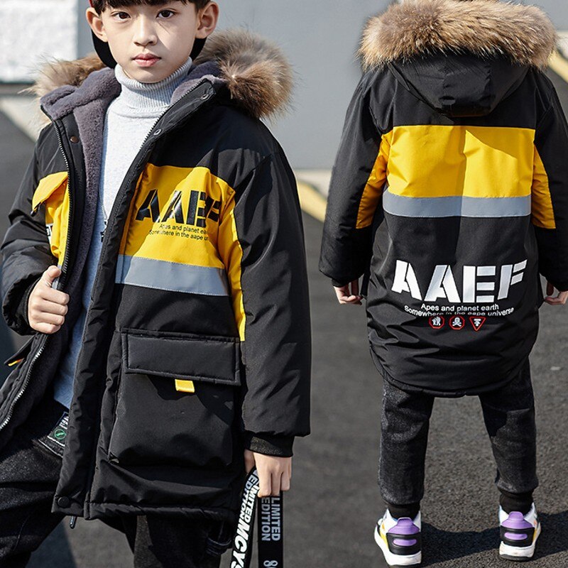 Lettera stampa bambini ragazzi giacca invernale – Grandado