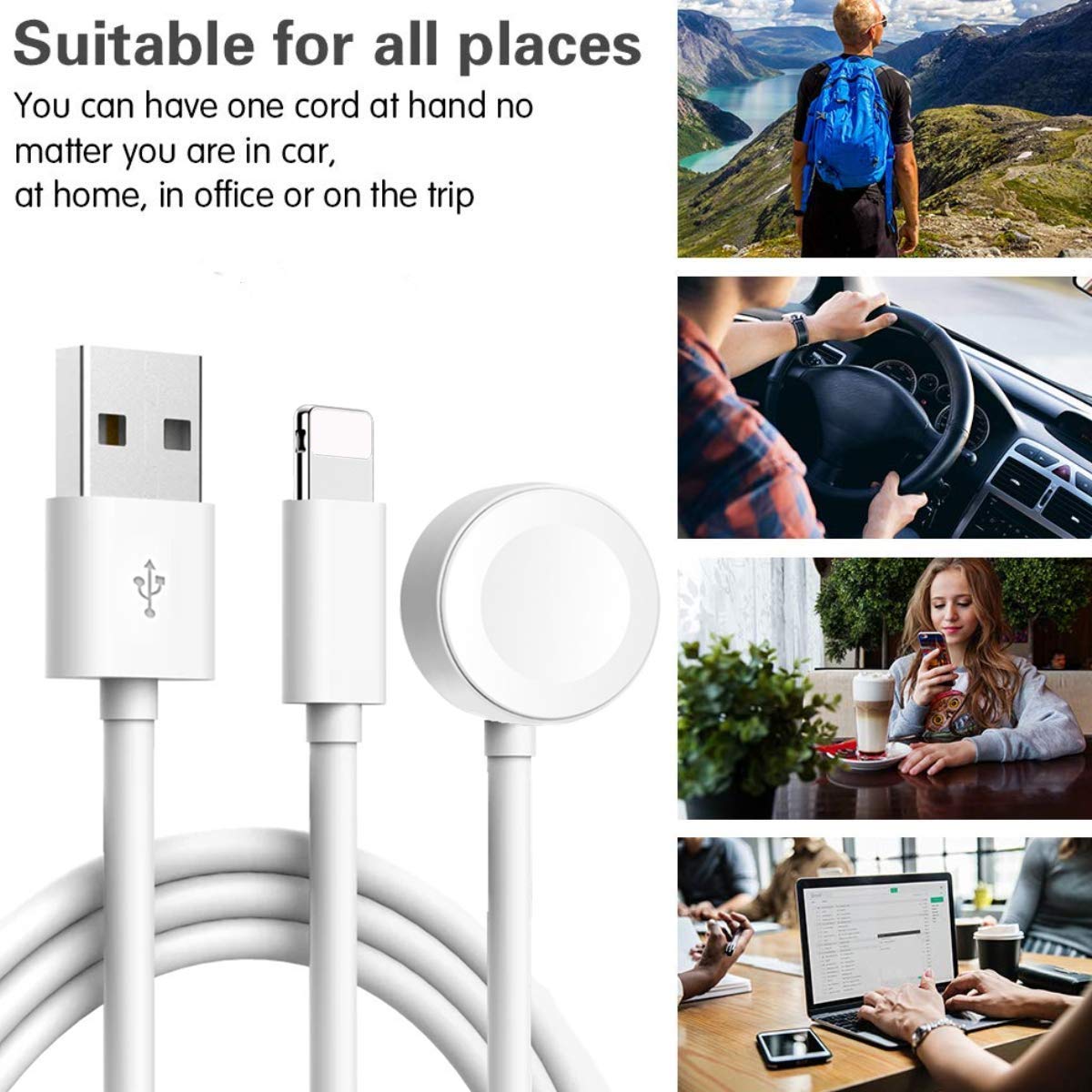 2 in 1 Charger Cable for Apple Watch USB QI Wireless Charging Station for iphone 11 pro max plus 10 9 8 7 6 iWatch 6 5 4 3 2 1: Default Title