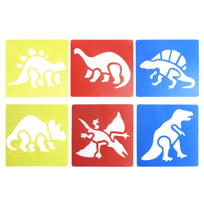 6Pcs Plastic Picture Drawing Template Stencils Rulers Painting Kids DIY Baby Kids Child: Dinosaur