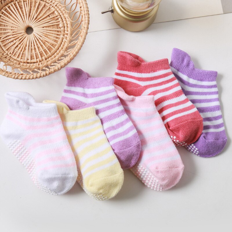 Kids 6 Pairs Anti-Slip Non-Slip Sokjes Met Grips Voor Baby Peuter Meisjes Alle Seizoenen Katoen sokken