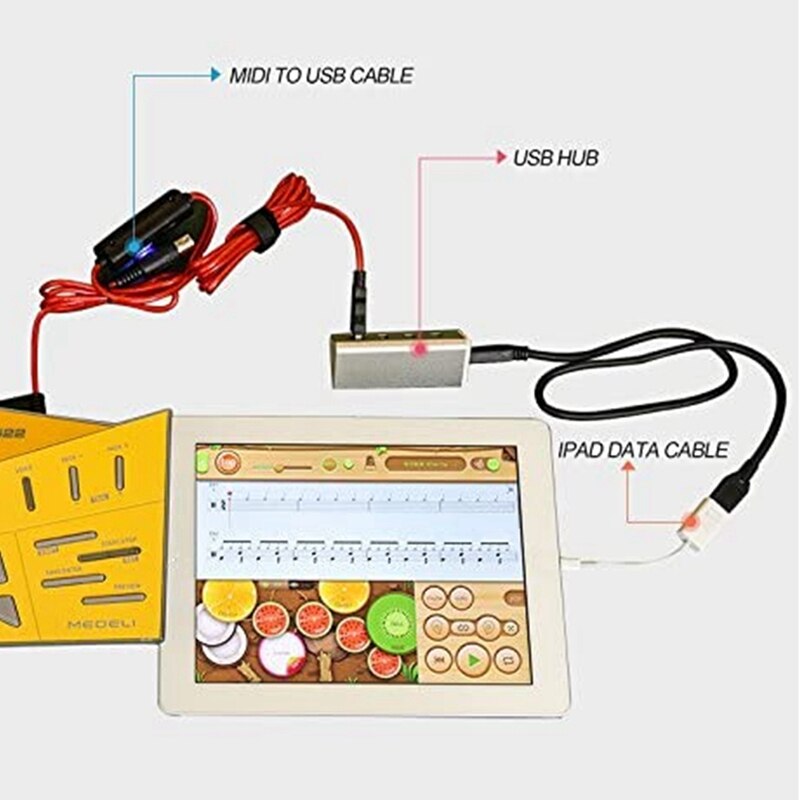 WERSI 5-Pin Midi to USB In-Out Cable Adapter Converter for Windows Mac Ios Laptop to Music Piano Keyboard