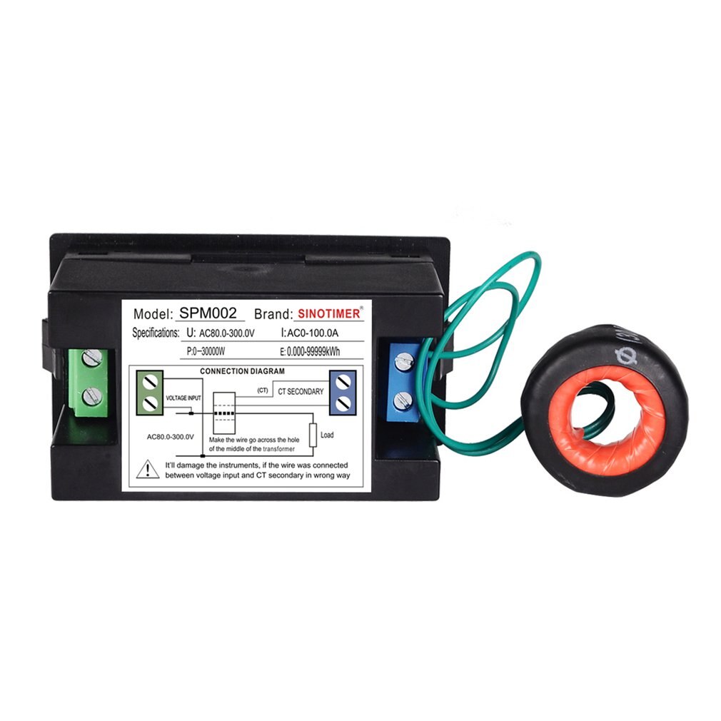 Color LCD Display Panel Meter Energy Watt Meter With Voltmeter Ammeter Power Meter AC Multimeter 220V 380V 100A