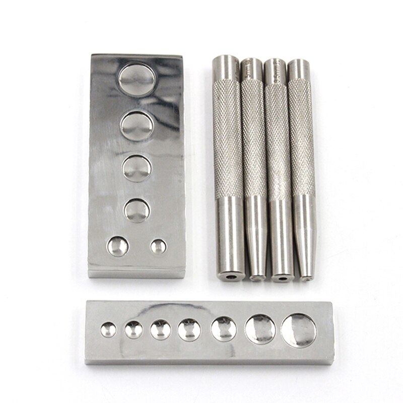 Botones de remache de ajuste DIY, herramientas de ranuras, herramienta de artesanía de cuero y Metal, Base de montaje de remache siete en uno, herramienta de instalación de remache a presión