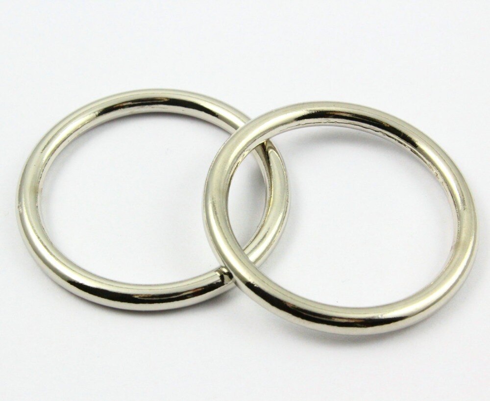 50 Stuks 30mm Nikkel Kleur Gelaste Metalen O Ring Purse Bag O Ring