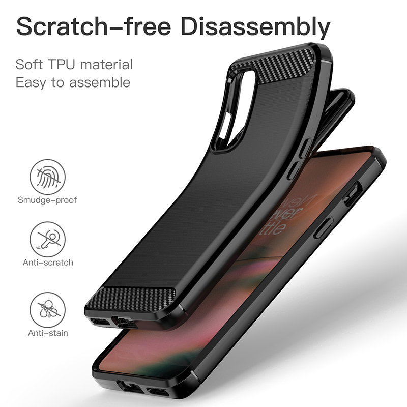 etui OnePlus Nord 2 Nord2 DN2101 DN2103 Gumowa silikonowa osłona z włókna węglowego robić OnePlus Nord 2 5G etui tylne robić Nord 2 Nord2