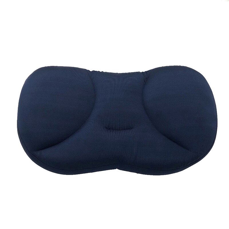 3D Neck Micro Airball Pillow Deep Sleep Addiction Head Rest Air Cushion Pressure Relief Pillows Washable PillowCase Covers: Navy blue