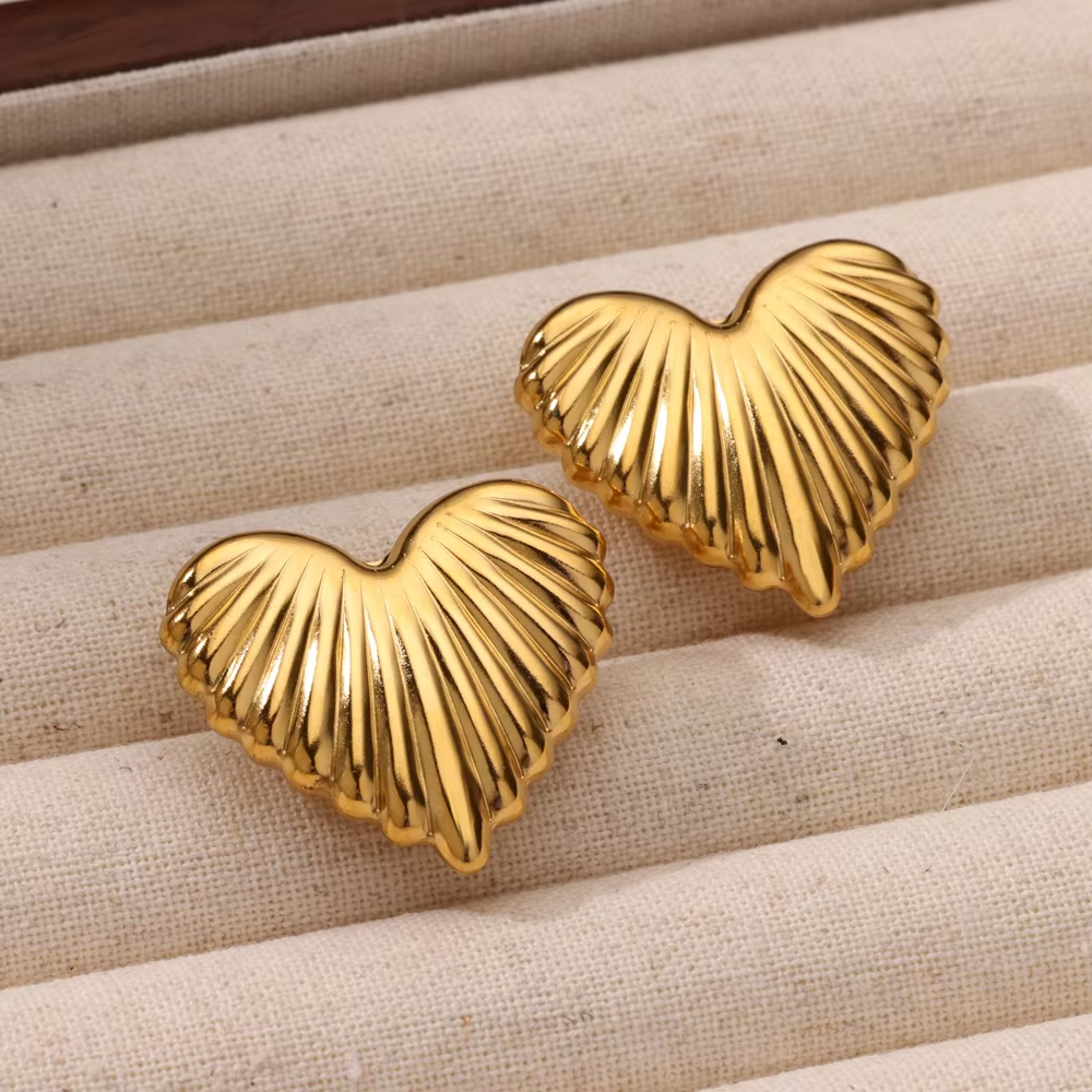 Geometric Flower Stainless Steel Earrings Women Sweet Sunflower Star Gold Color Ear Piercing Jewelry Wedding Accessories: Titanium Plated