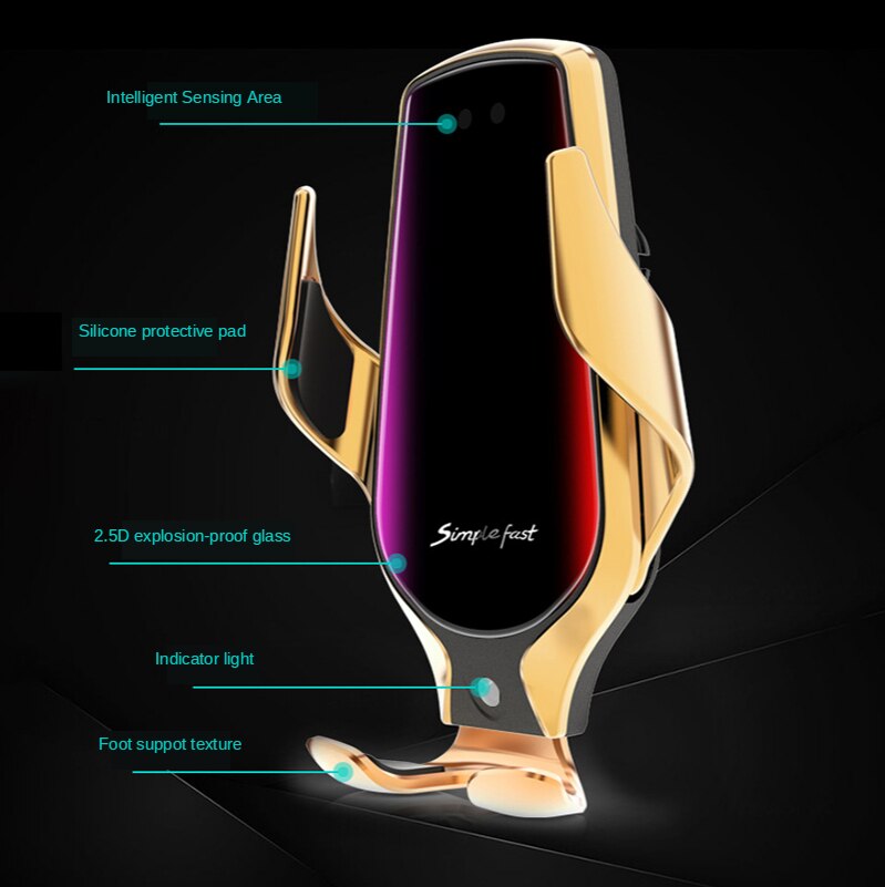 R3 smart Infrared Induction sensor car wireless charging Holder 10W Simple Fast Wireless Charger For iphone 8 8Plus X For Huawei