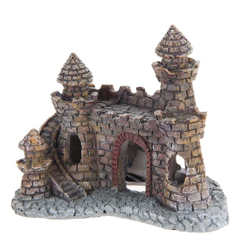 Pequeño castillo pared ruinas rústico acuario ornamento pecera decoración: Default Title