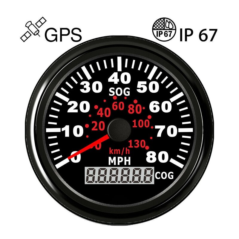 Universal Gps Speeeter Speed Gauge 0-80Mph for Motorcycle Boat Yacht Vessel 9-32V for Yamaha for Honda