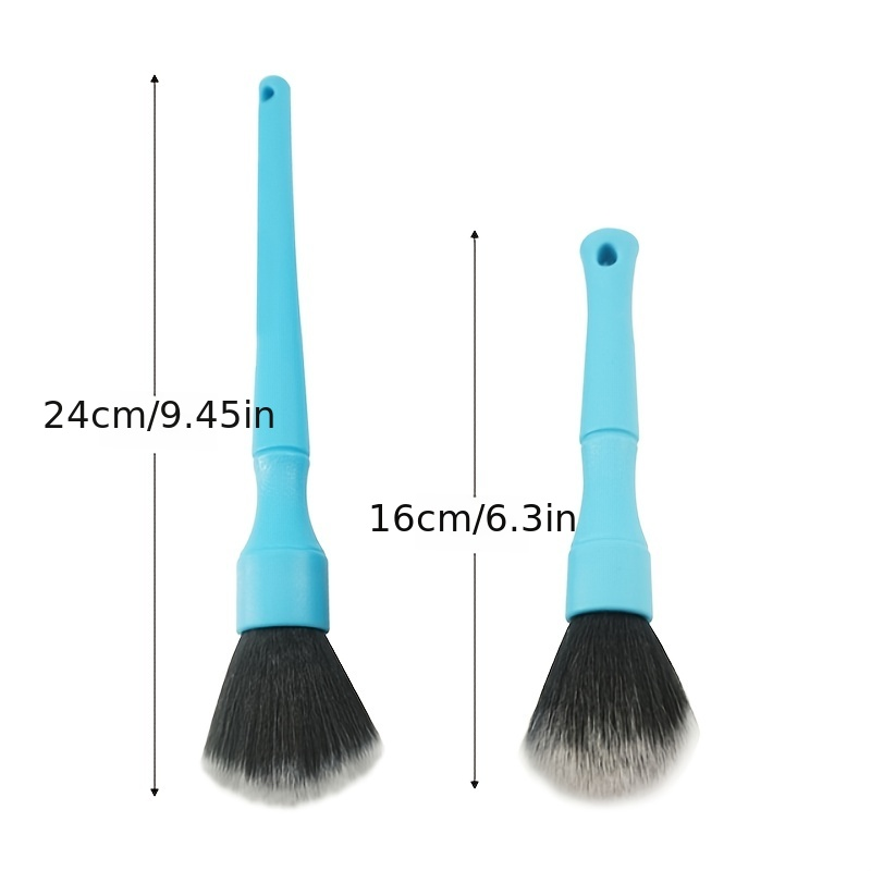 2 stk bildetaljbørste autovask tilbehør bilrengjøringsverktøy bildetaljsett utstyr til kjøretøy interiør klimaanlegg: Blå