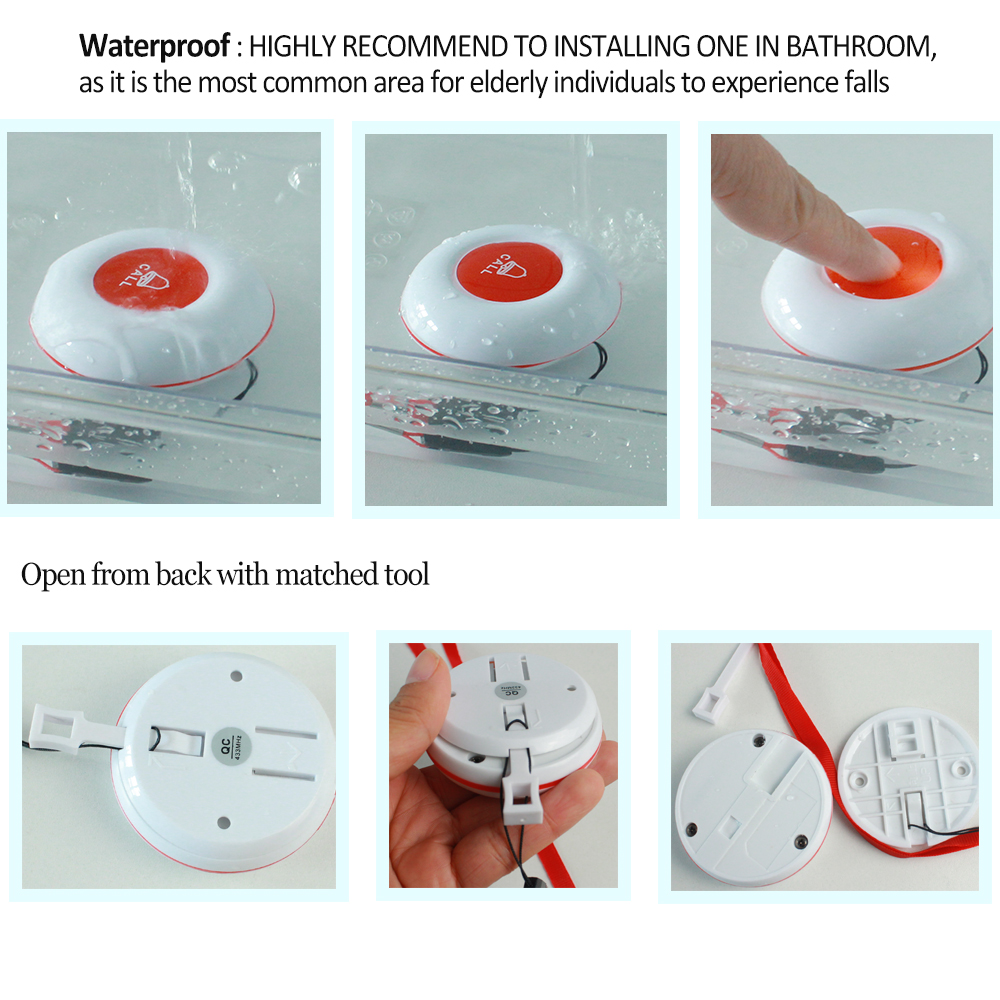 Topvico Smart WiFi Panic Button For Elderly SOS Alarm Wireless Caregiver Pager Fall Alert Emergency Call Alexa Google Home Tuya