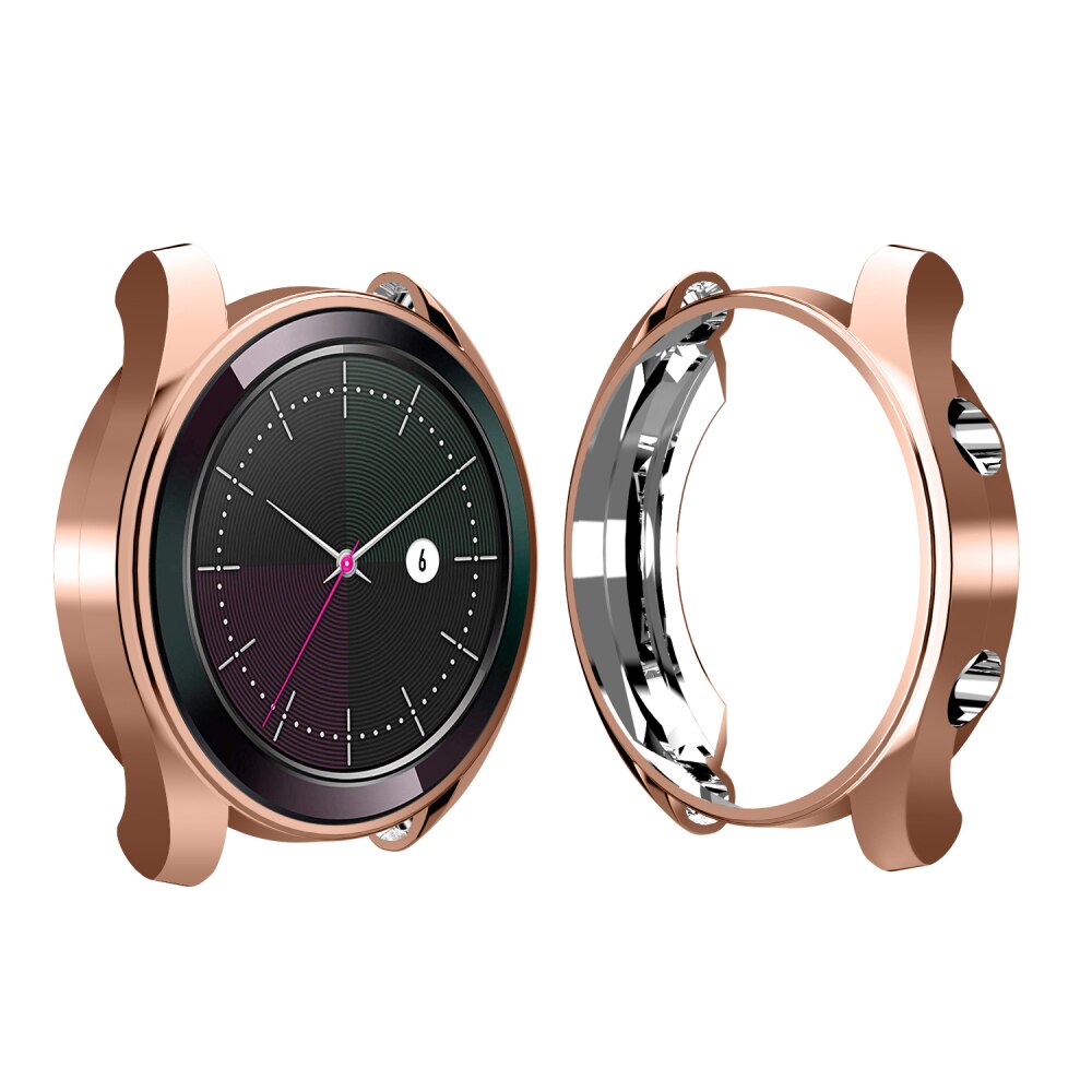 Tpu-hoesje voor huawei watch  gt 42mm, beschermhoes voor ultradun frame, smartwatchaccessoires: Roségoud