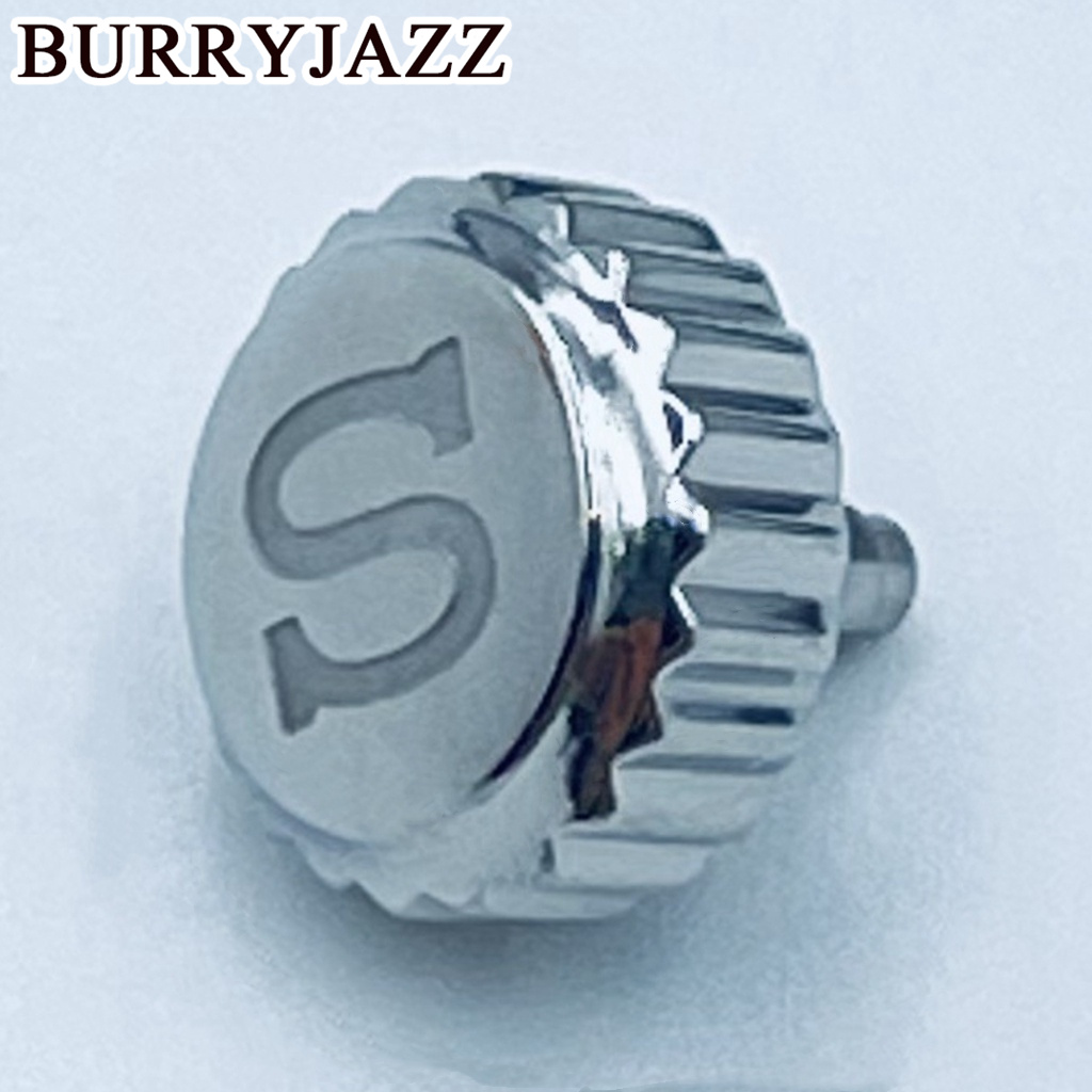 BURRYJAZZ Silber Uhrenkronen Uhrenteile Ersatz S Krone und ohne S Krone Edelstahl für NH34 NH35 NH36 Uhrwerk: P24/60 #