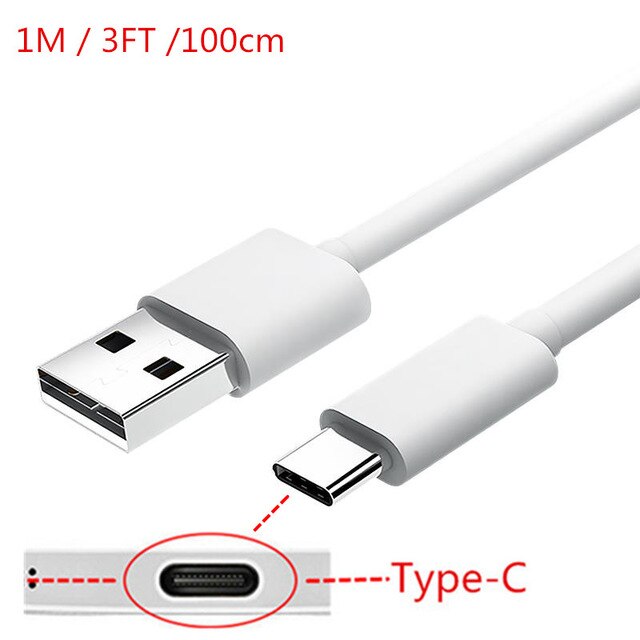 USB di Tipo C Veloce Cavo di Ricarica Per Xiaomi 10 Redmi 10X 8A Nota 9 9s 8 Pro Per Huawei p20 P30 P40 Honor X10 9S Gioco Cavo del Caricatore: 1M Type C Cable