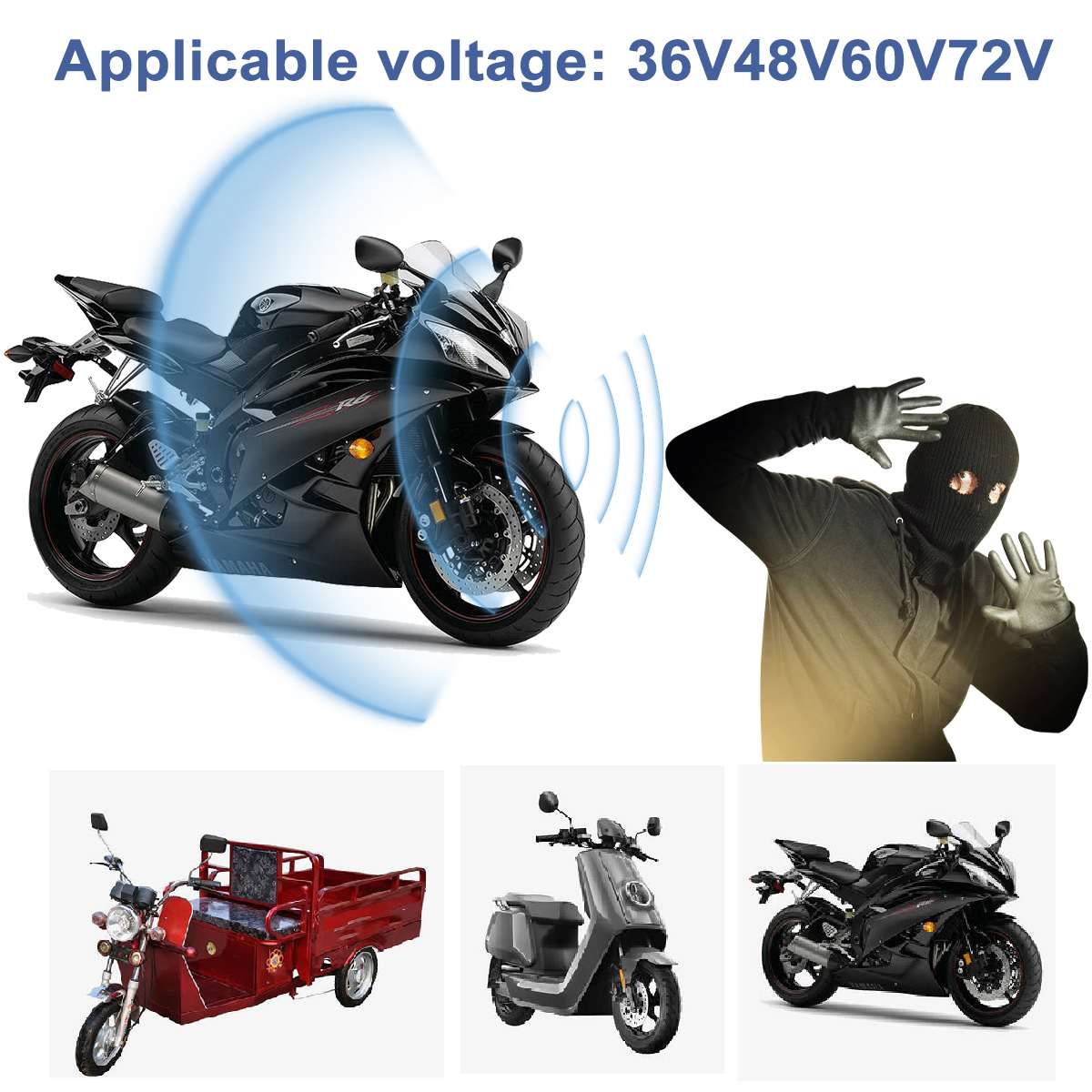 ABS Alarme Anti-vol Moto Sécurité Système + 2 Télécommande - Auto