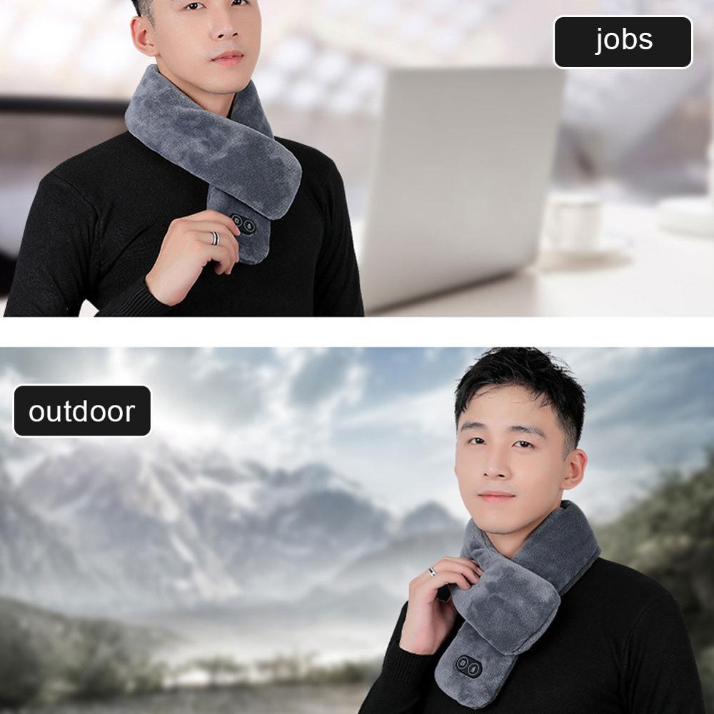 USB Beheizte Männer Winter Schal Schal Außenhandel Frauen Clever Heizung Einfarbig Vibration Massage Schal Mehrere Farben