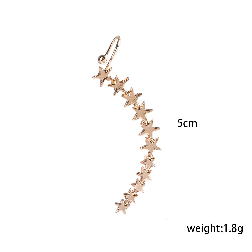 Minimalistische Stervorm Lange Oor Manchetten Stud Oorbellen Eenvoudige Oor Manchet Pins Klimmers Oorbellen Sieraden Voor Vrouwen Crawlers Pin