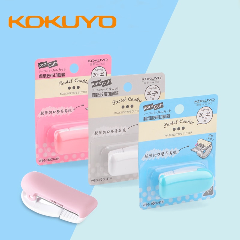 1pcs Japanese KOKUYO Washi Tape Mini Cutter Cutting Clip Light Color Series Stationery Small Hand Tear Tape Cutter