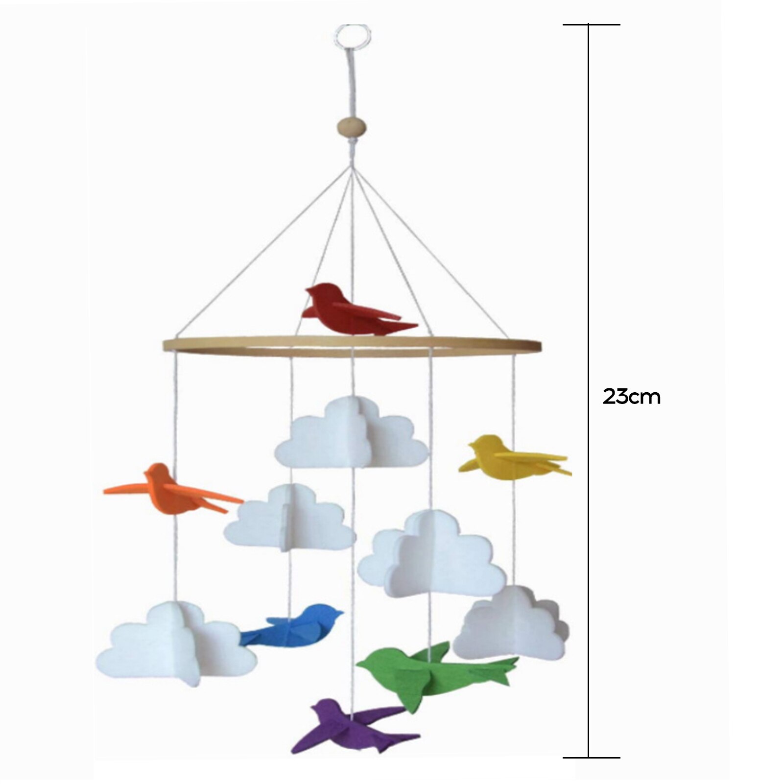 Witte Wolk Vogels Vilt Wind Chime Baby Kamer Decoratie Opknoping Drie-Dimensionale Windgong