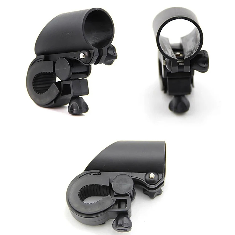 Soporte de luz para manillar de bicicleta, abrazadera de Clip para linterna LED, Universal, color negro