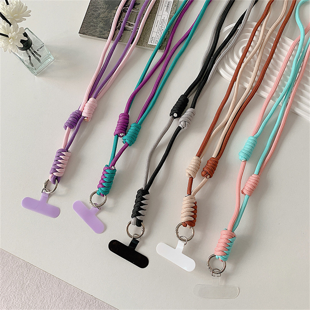 Cute Mobile Phone Straps Crossbody Rope Contrast Color Lanyard with Door Credencial Upgrade Strips Convenient Telephone Chain