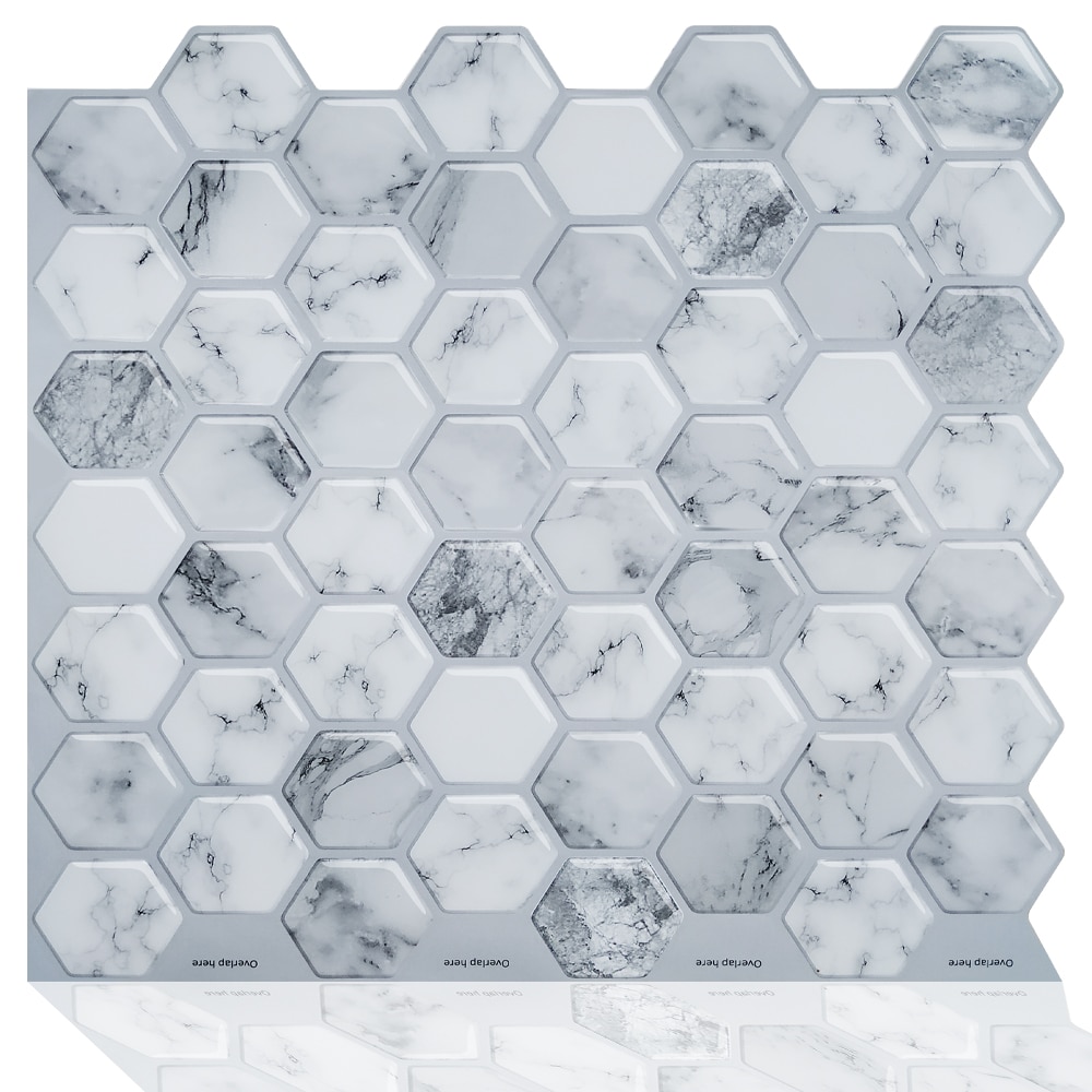 STICKERTILE Peel and Stick Kitchen Self Adhesive Mosaic Wall Decal Subway Backsplash Vinyl Tile Stickers