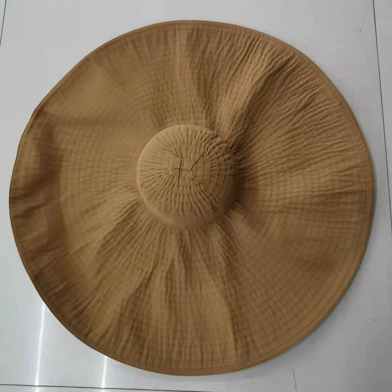Chapeau en tissu à Large bord de 70CM pour femmes, surdimensionné et pliable, idéal pour la plage ou les voyages, à la: 4