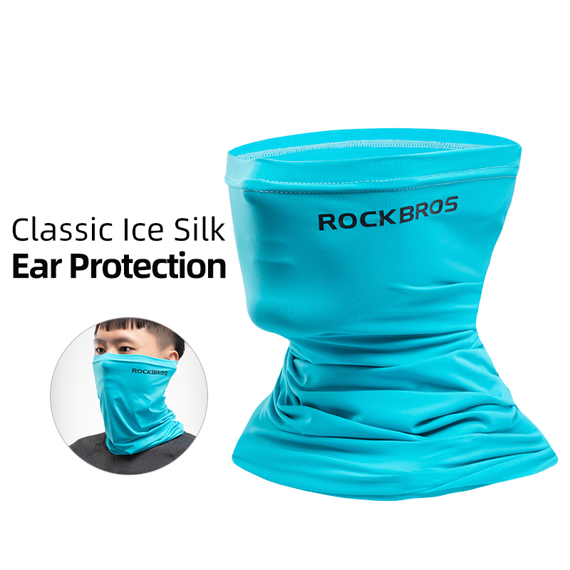 ROCKBROS Cycling Absorb Sweat Riding Scarf Bike Summer Bandana Face Scarf Neck Gaiter Bicycle Sun Protection Sport Face Mask: WB-001BL