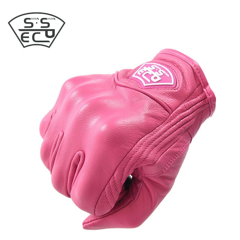 Guantes clásicos Retro de cuero para motocicleta, para mujer, Chopper, Moto, café, impermeables, Vintage, dedo completo, XS-XXL, novedad de