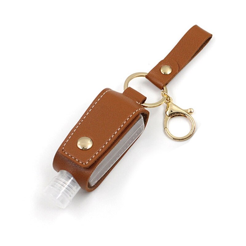 Reiseflaschen Set - Nachfüllbare Behälter - PU Leder Tasche Halter - Schlüsselanhänger - Quetschflaschen: BN1