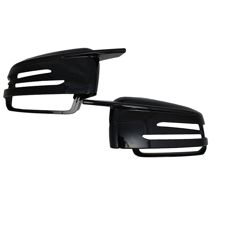 Cubierta de espejo de fibra de carbono para coche Mercedes Benz, tapas de espejo con patrón, color negro, 2 piezas, W176, W246, W204, W212, W221, C117, X204, X156: 1 pair black