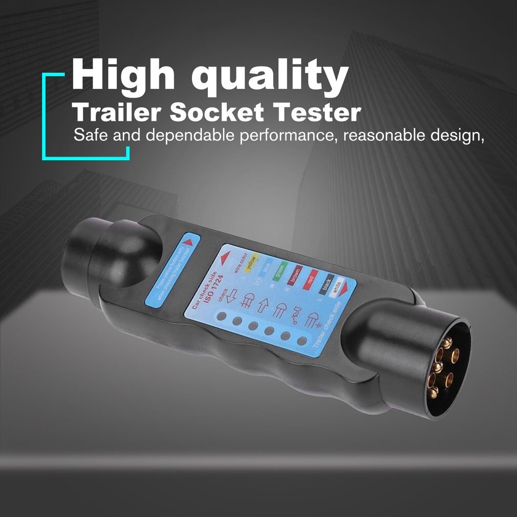 12V 7-Pin Trailer Socket Truck Trailer Plug Socket Tester Auto Bedrading Circuit Licht Test Tool Elektra Diagnostic gereedschap