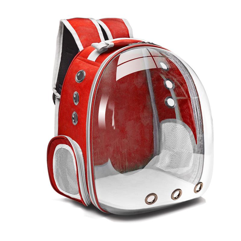 Sac de transport pour chat sac à dos pour chat respirant petit sac de transport pour animaux de compagnie sac de voyage extérieur sac à dos transporteur pour chats chiens espace Transparent: Red