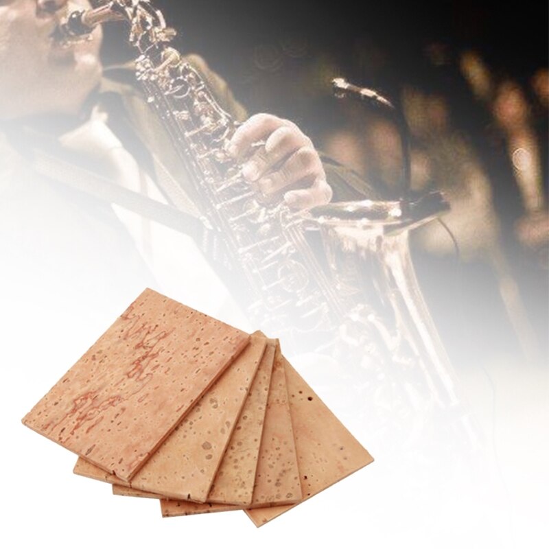 10 Pcs Universal Sax Neck Cork Natural Durable Wooden Alto Saxophone Neck Joint Cork Sheet for Alto/Soprano/Tenor Brass T8NC