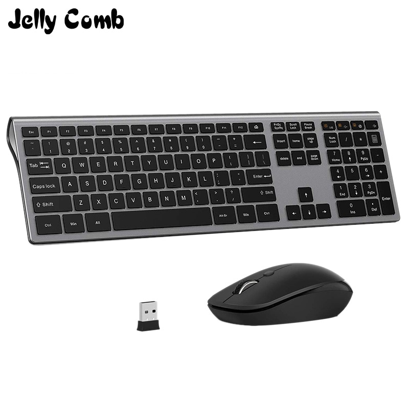 Gelée peigne 2.4G sans fil clavier souris ensemble pour ordinateur portable ordinateur portable ordinateur portable 109 touches pleine taille clavier et souris peigne pour Windows