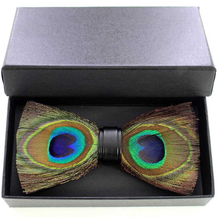Ricnais – nœud papillon en cuir et plume pour homme, fait à la main, avec boîte , accessoires pour fête de mariage: 20