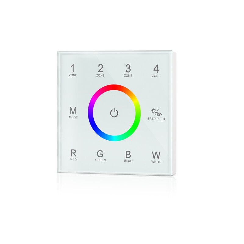 T14 Led RGBW Strip Controller Wall Mount Touch Panel DMX Master And 2.4GHz RF Wireless Dual Function 100V-240V 4 Zones