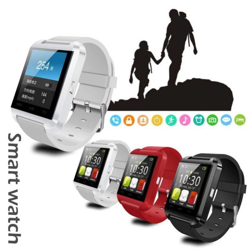 U8 Bluetooth Smart Horloge Mannen Vrouwen Stappenteller Touch Screen Sport Intelligente Horloge Telefoon Smartwatch Voor Android