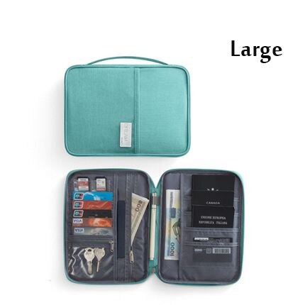Travel Wallet Family Passport Holder Waterproof Document Case Organizer Travel accessories Document Bag Cardholder: blue