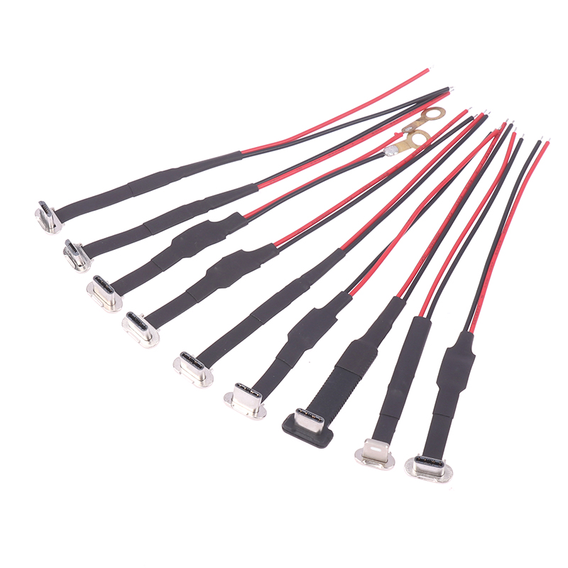 Conector Micro USB tipo C FPC, 2 pines, 3 pines con resistencia R1, Cable plano suave, Cable de carga macho, extensión de Cable de carga rápida para teléfono