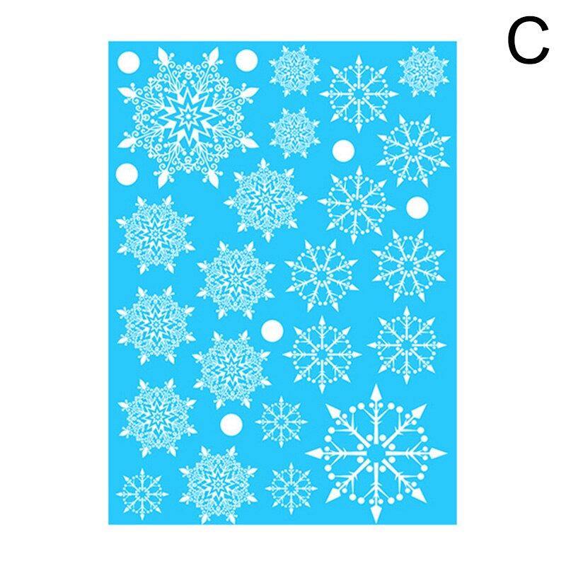 Glædelig jul væg vinduer glas dekoration klistermærker julemanden wall sticker til hjemmet jul år vindue glas dekoration: C