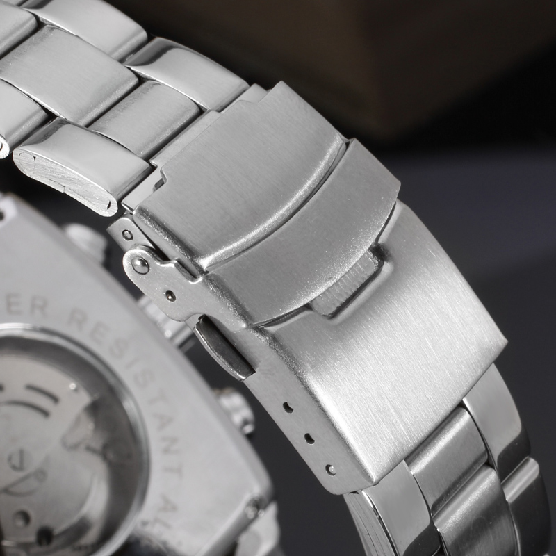 JARAGAR-Reloj de acero inoxidable para hombre, cronógrafo automático, multifuncional, cuadrado, resistente al agua, Estilo Vintage, Original, 2024